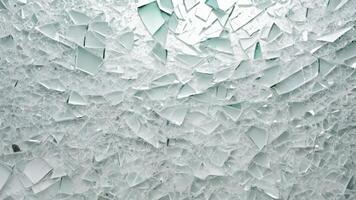 broken glass texture on white background photo