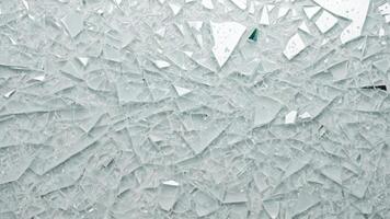 broken glass texture on white background photo