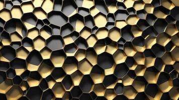 Black gold Geometric Polygonal. Luxury Background With abstract Hexagon Pattern. photo