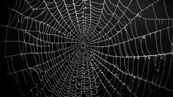 close-up of broken spider web photo