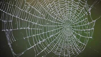 close-up of broken spider web photo