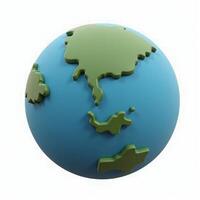 3D illustration of earth globe isolated on white background photo