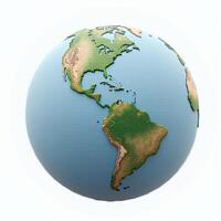 3D illustration of earth globe isolated on white background photo
