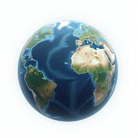 3D illustration of earth globe isolated on white background photo