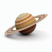 planet saturn isolated on white background. photo