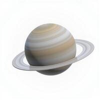 planet saturn isolated on white background. photo