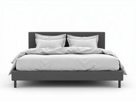 unmade sheets and pillows, unmade messy bed after a comfortable sleep concept photo