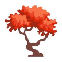 Flat style collection of autumn tree symbols vector