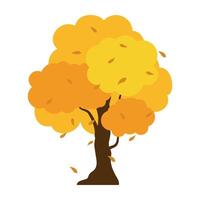 Flat style autumn tree collection of symbols vector