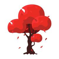 Flat style autumn trees symbol collection for design vector