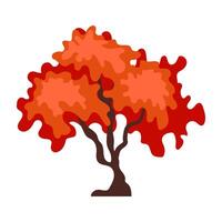 Autumn trees in a flat style symbol collection vector