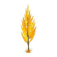 Collection of autumn tree symbols in flat style vector