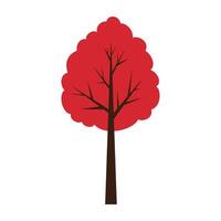 Symbols of autumn trees in flat style collection vector