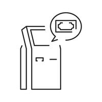 Payment wallet card machine ATM QR code credit card online banking. Hand with card line icon vector
