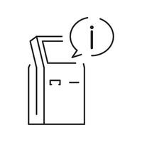 Line icon for payment wallet card machine ATM QR code credit card online banking. Hand with card vector