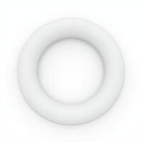empty white lifebuoy isolated on white background photo