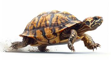 Cute sea turtle isolated on white background photo