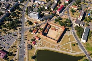 Bird's-eye view of the medieval Lida castle in Lida. Belarus. Castles of Europe photo