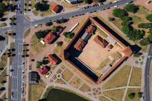 Bird's-eye view of the medieval Lida castle in Lida. Belarus. Castles of Europe photo