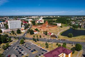 Bird's-eye view of the medieval Lida castle in Lida. Belarus. Castles of Europe photo