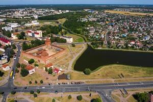 Bird's-eye view of the medieval Lida castle in Lida. Belarus. Castles of Europe photo