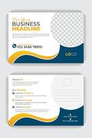 Simple and abstract business postcard or EDDM template design. Postcard flyer, professional business postcard design, unique style postcard design for your business vector