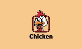 Friendly chicken logo with space for a slogan. vector
