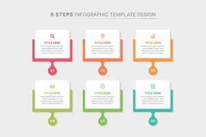 Modern Business Infographic Template Design with 6 Data Points vector