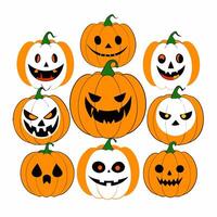 Halloween Pumpkin Face Design Simple and Spooky vector