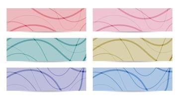 Soft abstract line curve colors set design elements headers vector