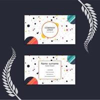 Print a colorful circle business card template. vector