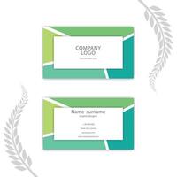 Print green abstract business card template. vector