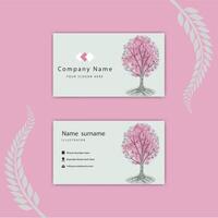 Print Business card template with tree. vector