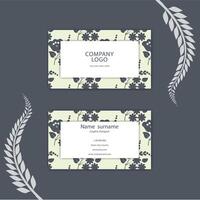Print Business card template with floral background. vector