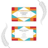Print modern business card template with geometric shapes. vector