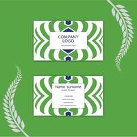 Print a green abstract shape business card template. vector