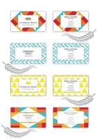 Print Visiting card with colorful triangles. vector