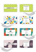 Print a colorful business card template set. vector