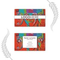 Print hand drawing business card template. vector
