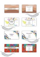 Print a unique business card template set. vector
