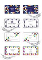 Print Abstract colorful modern business card set. vector