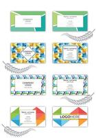 Print a Geometric abstract business card template set. vector