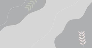 Neutral abstract background with gray color and plant icon vector