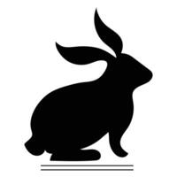 Rabbit . Black rabbit silhouette on white background. Rabbit animal icon isolated on white background. illustration. vector