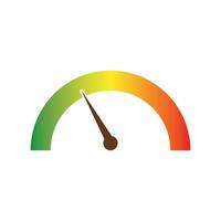 Speedometer icons. Coloured scale speed meters. Energy meter, battery power level indicator for ev dashboard panel . illustration. vector