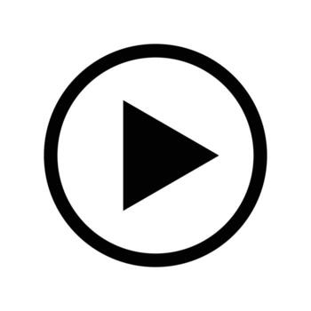 Play button icon. Black silhouette play button icon on white background. design play button icon style. play sign, play button icons, play icon, play symbol. illustration. vector