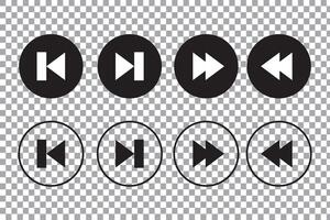 Multimedia icons. Play, next, skip buttons set. Media Player Icons set. Audio Player button set symbol. vector