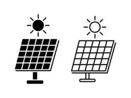 set of Solar Panel Icon. Sun energy icon for ui and web design. vector