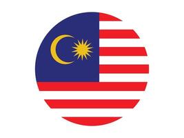 Circle badge Malaysia flag button . Round Malaysia flag icon. vector