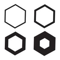 set of rounded Hexagonal outline shape icon. set of geometric shapes form hexagon icons collection, different version, Hexagon silhouette logo sign. vector